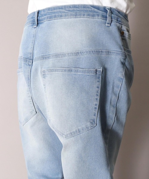 BAYBLO(ベイブロ)の「(BB)【ユニセックス】デニム サルエル パンツ(デニムパンツ・メンズ・ダークインディゴブルー/ワンウォッシュ/ライトインディゴブルー/ブラック・MEDIUM/X-LARGE/LARGE)」の18枚目の写真