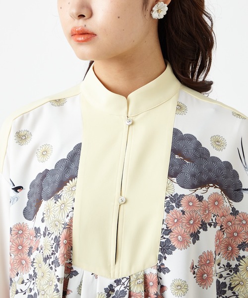 ふりふ（フリフ）の「【キクマツバメ】バンドカラーワンピース（ワンピース・レディース・イエロー・FREE）」の7枚目の写真