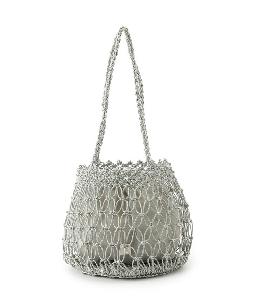 AG by aquagirl(エージーバイアクアガール)の「◆フィルムペーパーメッシュトート巾着付き(トートバッグ・レディース・オフホワイト/ライトグリーン・00)」の3枚目の写真