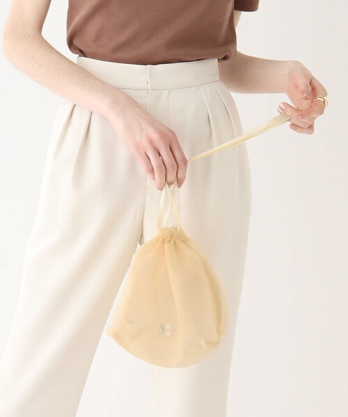 AG by aquagirl(エージーバイアクアガール)の「◆フィルムペーパーメッシュトート巾着付き(トートバッグ・レディース・オフホワイト/ライトグリーン・00)」の5枚目の写真