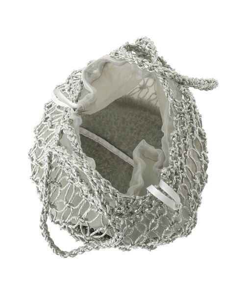 AG by aquagirl(エージーバイアクアガール)の「◆フィルムペーパーメッシュトート巾着付き(トートバッグ・レディース・オフホワイト/ライトグリーン・00)」の14枚目の写真