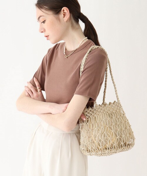 AG by aquagirl(エージーバイアクアガール)の「◆フィルムペーパーメッシュトート巾着付き(トートバッグ・レディース・オフホワイト/ライトグリーン・00)」の18枚目の写真