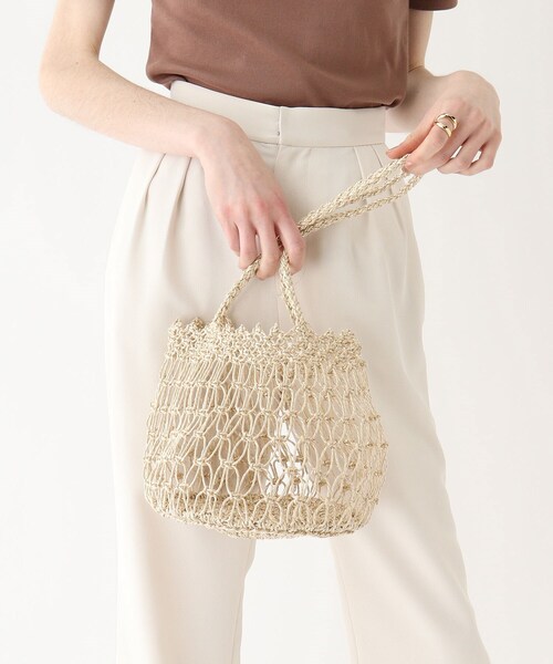 AG by aquagirl(エージーバイアクアガール)の「◆フィルムペーパーメッシュトート巾着付き(トートバッグ・レディース・オフホワイト/ライトグリーン・00)」の19枚目の写真