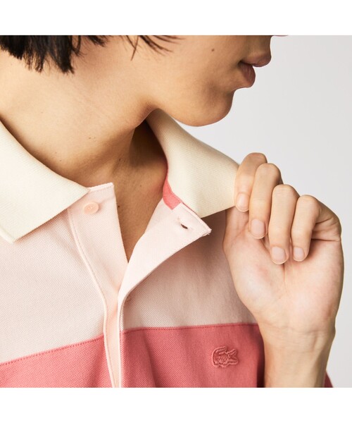 LACOSTE(ラコステ)の「フロントパネルボーダーポロシャツ(ポロシャツ・メンズ・ピンク/ブルー/グリーン・4/5/3/2)」の4枚目の写真