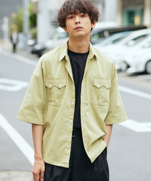 KGFR（カガフリ）の「直営店・WEB限定 KGFR(カガフリ)OXショートスリーブシャツ/半袖シャツ/オックスフォード（シャツ/ブラウス・メンズ・ライトグリーン/ライトイエロー/ライトパープル・M/XL/L）」の5枚目の写真