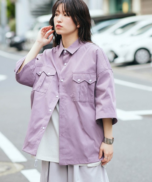 KGFR（カガフリ）の「直営店・WEB限定 KGFR(カガフリ)OXショートスリーブシャツ/半袖シャツ/オックスフォード（シャツ/ブラウス・メンズ・ライトグリーン/ライトイエロー/ライトパープル・M/XL/L）」の8枚目の写真