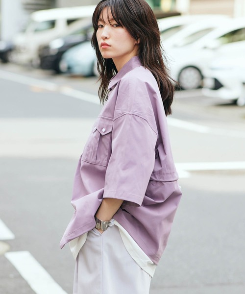 KGFR（カガフリ）の「直営店・WEB限定 KGFR(カガフリ)OXショートスリーブシャツ/半袖シャツ/オックスフォード（シャツ/ブラウス・メンズ・ライトグリーン/ライトイエロー/ライトパープル・M/XL/L）」の16枚目の写真