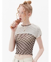 KIRSH（キルシー）の「『KIRSH/キルシー』WAVE STITCH CROP T-SHIRT KH/ウエーブステッチクロップド丈 半袖Tシャツ（Tシャツ/カットソー・メンズ）」