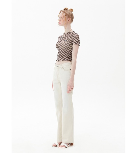 KIRSH(キルシー)の「『KIRSH/キルシー』WAVE STITCH CROP T-SHIRT KH/ウエーブステッチクロップド丈 半袖Tシャツ(Tシャツ/カットソー・レディース・ブラウン/アイボリー・FREE)」の15枚目の写真