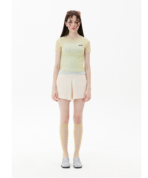 KIRSH(キルシー)の「『KIRSH/キルシー』WAVE STITCH CROP T-SHIRT KH/ウエーブステッチクロップド丈 半袖Tシャツ(Tシャツ/カットソー・レディース・ブラウン/アイボリー・FREE)」の8枚目の写真