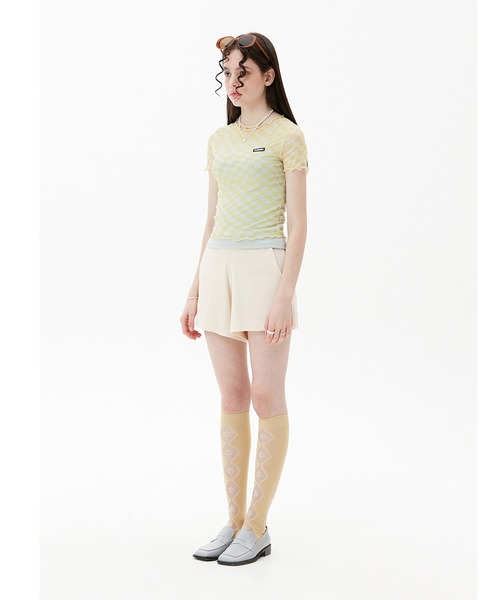 KIRSH(キルシー)の「『KIRSH/キルシー』WAVE STITCH CROP T-SHIRT KH/ウエーブステッチクロップド丈 半袖Tシャツ(Tシャツ/カットソー・レディース・ブラウン/アイボリー・FREE)」の9枚目の写真