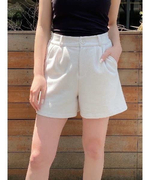 ENVYM(アンビー)の「鹿の子ショートPT(その他パンツ・レディース・ベージュ/ブラック・FREE)」の1枚目の写真