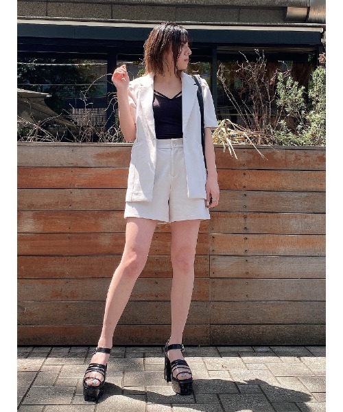 ENVYM(アンビー)の「鹿の子ショートPT(その他パンツ・レディース・ベージュ/ブラック・FREE)」の7枚目の写真