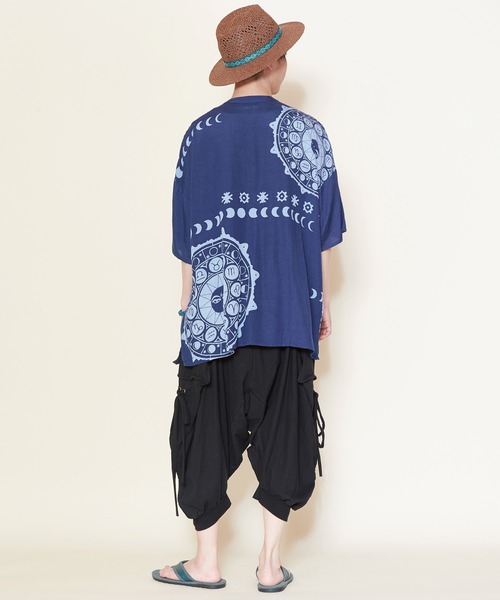 チャイハネ（チャイハネ）の「【チャイハネ】サンムーンMEN'Sシャツ（シャツ/ブラウス・メンズ・ホワイト/オレンジ/ブルー/ブラック/カーキ・FREE）」の11枚目の写真