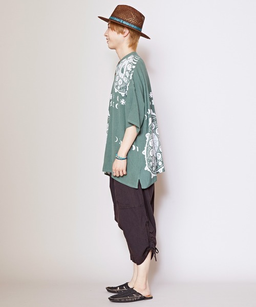 チャイハネ（チャイハネ）の「【チャイハネ】サンムーンMEN'Sシャツ（シャツ/ブラウス・メンズ・ホワイト/オレンジ/ブルー/ブラック/カーキ・FREE）」の16枚目の写真