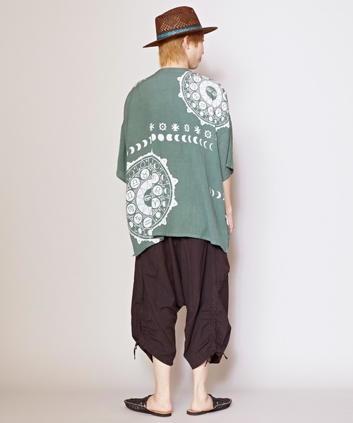 チャイハネ（チャイハネ）の「【チャイハネ】サンムーンMEN'Sシャツ（シャツ/ブラウス・メンズ・ホワイト/オレンジ/ブルー/ブラック/カーキ・FREE）」の15枚目の写真