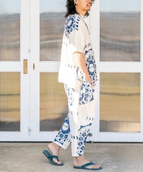 チャイハネ（チャイハネ）の「【チャイハネ】サンムーンMEN'Sシャツ（シャツ/ブラウス・メンズ・ホワイト/オレンジ/ブルー/ブラック/カーキ・FREE）」の22枚目の写真