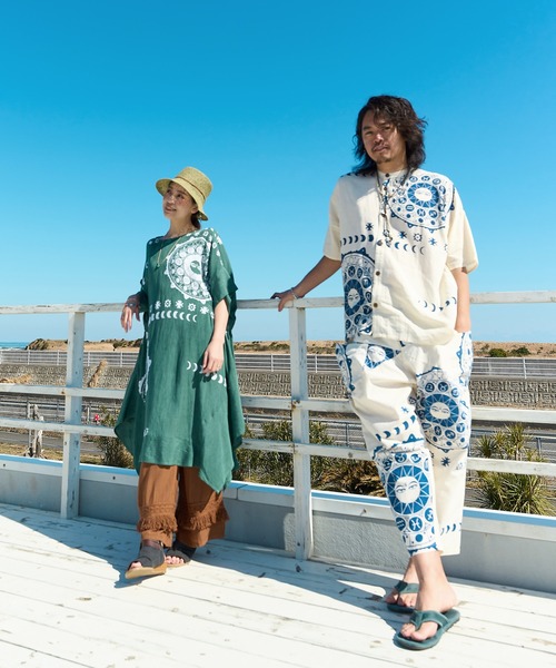 チャイハネ（チャイハネ）の「【チャイハネ】サンムーンMEN'Sシャツ（シャツ/ブラウス・メンズ・ホワイト/オレンジ/ブルー/ブラック/カーキ・FREE）」の20枚目の写真