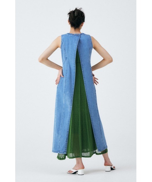 【美品】 moussy BACK OPEN DENIM LONG トップス MOUSSY（マウジー）の「BACK OPEN DENIM LONG トップス（その他