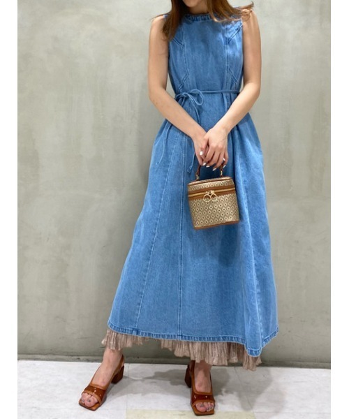 MOUSSY（マウジー）の「BACK OPEN DENIM LONG トップス（その他