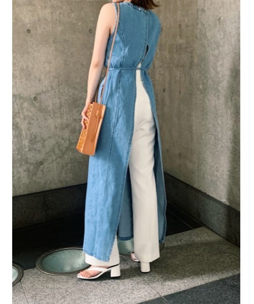 MOUSSY（マウジー）の「BACK OPEN DENIM LONG トップス（その他