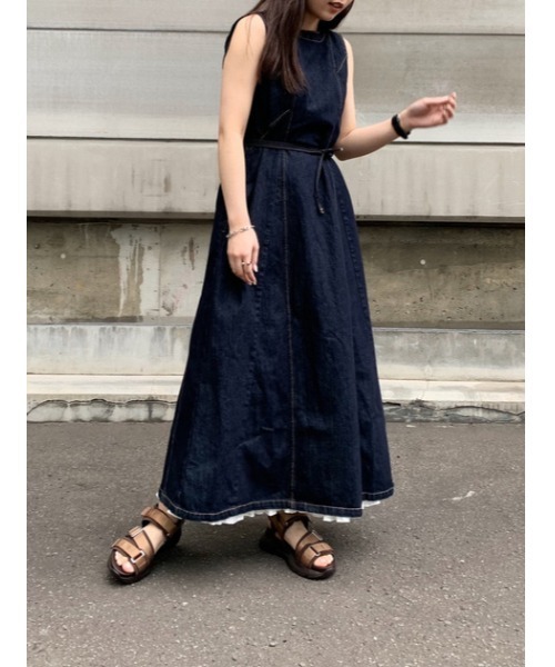 【美品】 moussy BACK OPEN DENIM LONG トップス MOUSSY（マウジー）の「BACK OPEN DENIM LONG トップス（その他