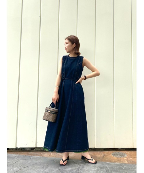 【美品】 moussy BACK OPEN DENIM LONG トップス MOUSSY（マウジー）の「BACK OPEN DENIM LONG トップス（その他