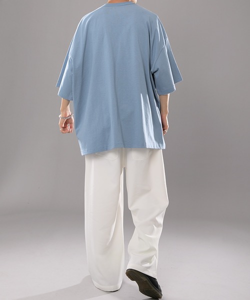 kutir(クティール)の「ヘンリーネックTシャツ(Tシャツ/カットソー・メンズ・ライトブルー/オフホワイト/マスタード・MEDIUM/LARGE)」の7枚目の写真