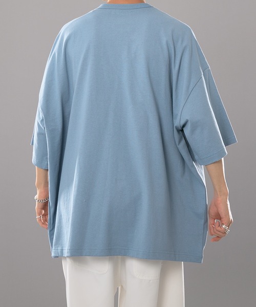 kutir(クティール)の「ヘンリーネックTシャツ(Tシャツ/カットソー・メンズ・ライトブルー/オフホワイト/マスタード・MEDIUM/LARGE)」の12枚目の写真