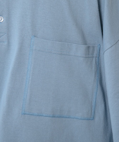 kutir(クティール)の「ヘンリーネックTシャツ(Tシャツ/カットソー・メンズ・ライトブルー/オフホワイト/マスタード・MEDIUM/LARGE)」の5枚目の写真