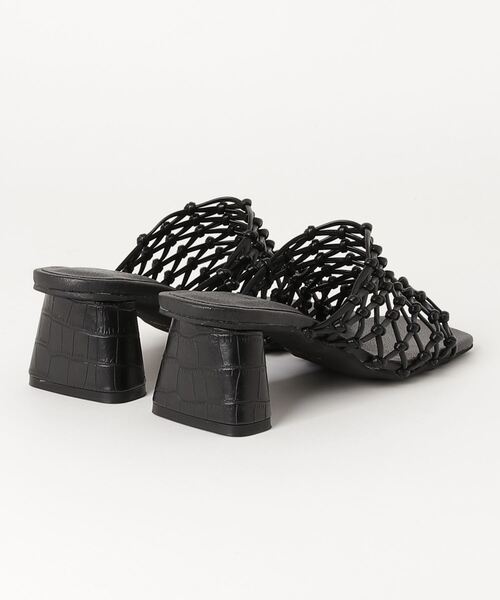 minia（ミニア）の「minia / フィッシュネットミュール / ヒールサンダル（サンダル・レディース・ブラック/ゴールド/アイボリー・LL/M/L/S）」の4枚目の写真