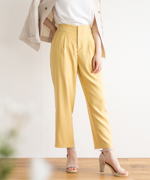 White Collection（ホワイトコレクション）の「サイドデザイン・ハイウエストカラーパンツ（その他パンツ・レディース・サックスブルー/イエロー・M/L/LL）」の2枚目の写真