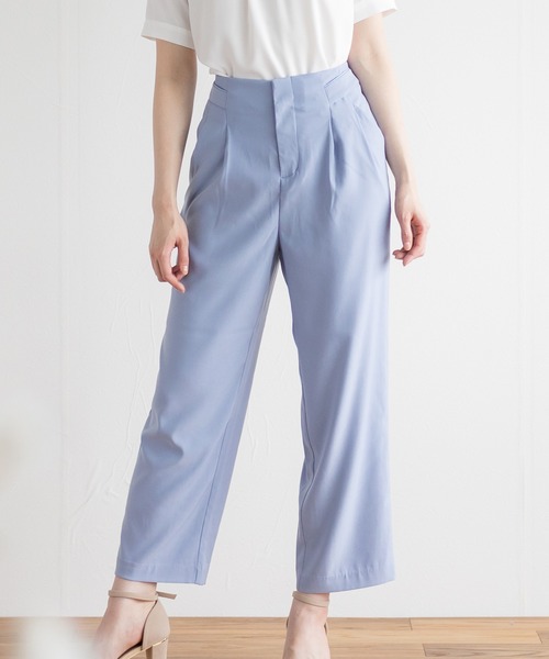 White Collection（ホワイトコレクション）の「サイドデザイン・ハイウエストカラーパンツ（その他パンツ・レディース・サックスブルー/イエロー・M/L/LL）」の5枚目の写真