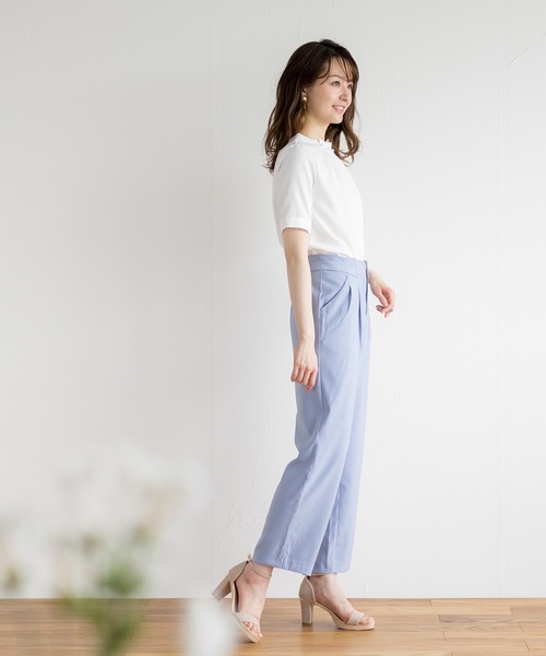 White Collection（ホワイトコレクション）の「サイドデザイン・ハイウエストカラーパンツ（その他パンツ・レディース・サックスブルー/イエロー・M/L/LL）」の6枚目の写真