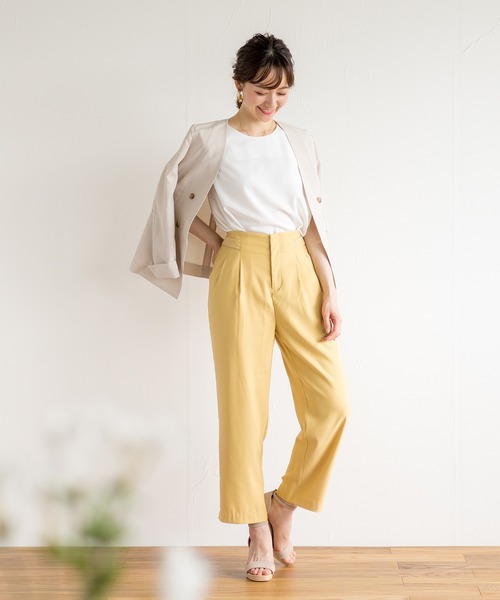 White Collection（ホワイトコレクション）の「サイドデザイン・ハイウエストカラーパンツ（その他パンツ・レディース・サックスブルー/イエロー・M/L/LL）」の11枚目の写真