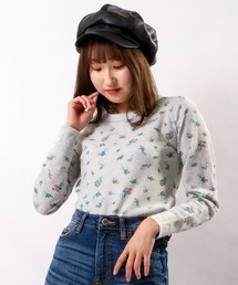 JEMORGAN ワッフルブーケ柄クルーネックカットソー（パック入）