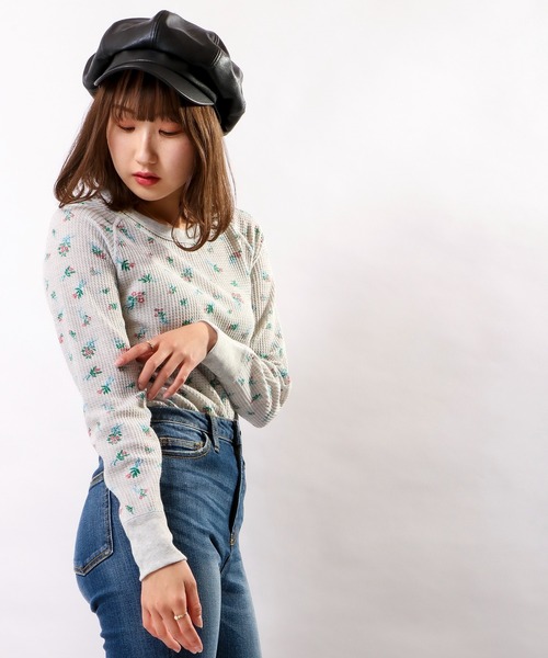 JEMORGAN(ジェーイーモーガン)の「JEMORGAN ワッフルブーケ柄クルーネックカットソー(パック入)(Tシャツ/カットソー・レディース・ホワイト/杢グレー・FREE)」の12枚目の写真