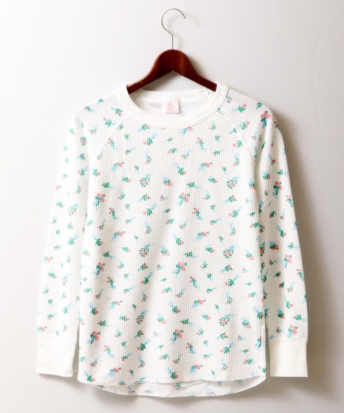 JEMORGAN(ジェーイーモーガン)の「JEMORGAN ワッフルブーケ柄クルーネックカットソー(パック入)(Tシャツ/カットソー・レディース・ホワイト/杢グレー・FREE)」の3枚目の写真