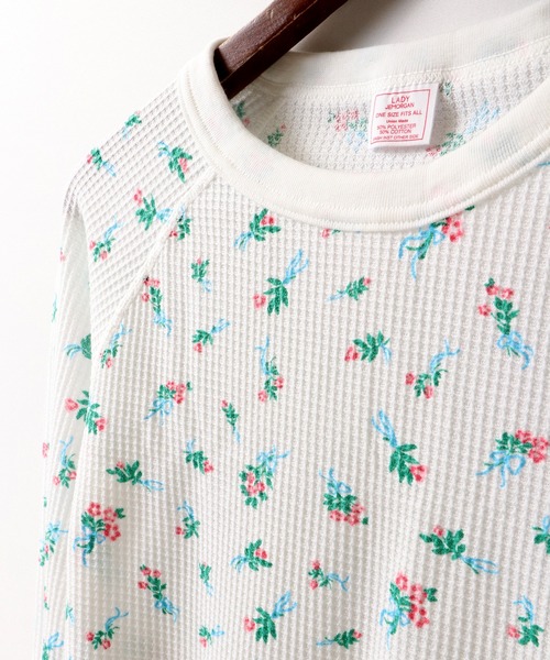 JEMORGAN(ジェーイーモーガン)の「JEMORGAN ワッフルブーケ柄クルーネックカットソー(パック入)(Tシャツ/カットソー・レディース・ホワイト/杢グレー・FREE)」の5枚目の写真