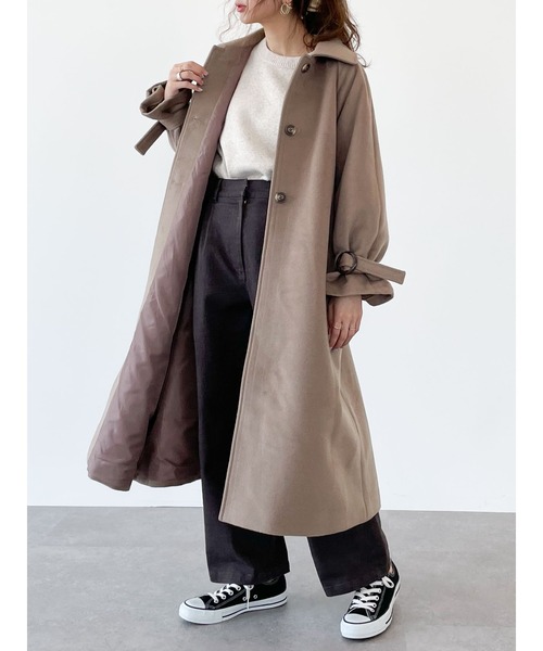 SLURR（スラ―）の「4wayステンカラーコート（ステンカラーコート・レディース・アイボリー/チョコ・FREE）」の5枚目の写真