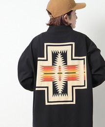 PENDLETON | 【 PENDLETON / ペンドルトン 】 UNISEX MOCK NECK Tshirt ユニセックス モックネック ロンＴ バックプリント MNY(Tシャツ/カットソー)