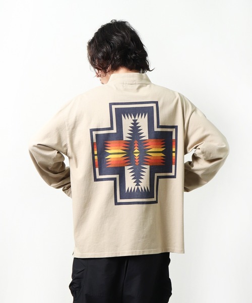 PENDLETON(ペンドルトン)の「【 PENDLETON / ペンドルトン 】 UNISEX MOCK NECK Tshirt ユニセックス モックネック ロンT バックプリント MNY(Tシャツ/カットソー・メンズ・ホワイト/ブラック/ベージュ/グレイッシュベージュ・M/L/XL)」の18枚目の写真