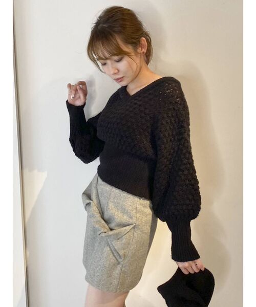 dazzlin（ダズリン）の「リボンポイントミニスカート（スカート・レディース・ブラック/ブラウン/グレー・SMALL/MEDIUM）」の2枚目の写真