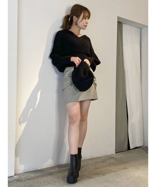 dazzlin（ダズリン）の「リボンポイントミニスカート（スカート・レディース・ブラック/ブラウン/グレー・SMALL/MEDIUM）」の8枚目の写真