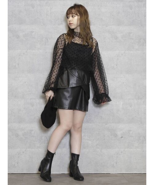 dazzlin（ダズリン）の「リボンポイントミニスカート（スカート・レディース・ブラック/ブラウン/グレー・SMALL/MEDIUM）」の12枚目の写真