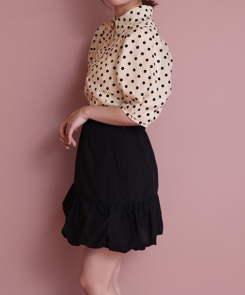 one after another NICE CLAUP（ワンアフターアナザーナイスクラップ）の「シアードット衿ブラウス（シャツ/ブラウス・レディース・ブラック/アイボリー/チェック・FREE）」の13枚目の写真