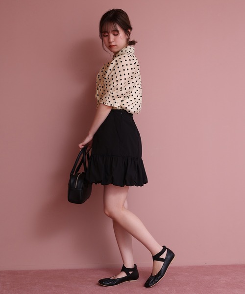 one after another NICE CLAUP（ワンアフターアナザーナイスクラップ）の「シアードット衿ブラウス（シャツ/ブラウス・レディース・ブラック/アイボリー/チェック・FREE）」の15枚目の写真