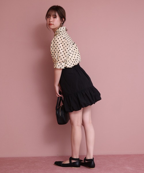 one after another NICE CLAUP（ワンアフターアナザーナイスクラップ）の「シアードット衿ブラウス（シャツ/ブラウス・レディース・ブラック/アイボリー/チェック・FREE）」の16枚目の写真