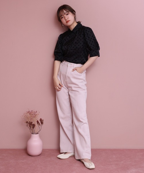 one after another NICE CLAUP（ワンアフターアナザーナイスクラップ）の「シアードット衿ブラウス（シャツ/ブラウス・レディース・ブラック/アイボリー/チェック・FREE）」の18枚目の写真