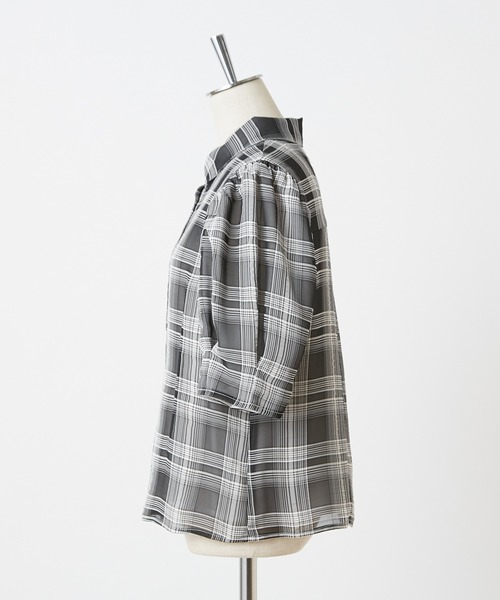 one after another NICE CLAUP（ワンアフターアナザーナイスクラップ）の「シアードット衿ブラウス（シャツ/ブラウス・レディース・ブラック/アイボリー/チェック・FREE）」の21枚目の写真